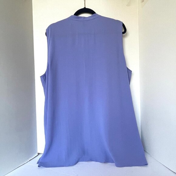 Eileen Fisher Silk Georgette Sleeveless Shirt Womens 2X Button Up Lightweight - Picture 4 of 5